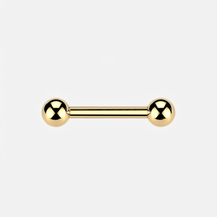 Isis | Piercing Barbell Titane ASTM F136 Doré PVD – Téton, Industriel