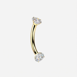 Thalia | Piercing Rook Titane ASTM F136 Doré PVD Zircons