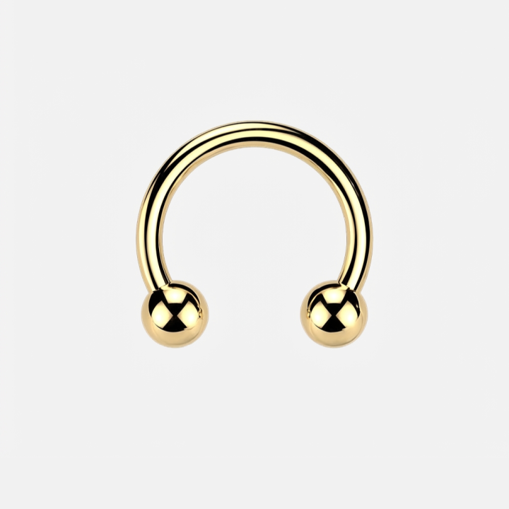 Elara | Fer à Cheval Titane ASTM F136 Doré PVD Oreille Septum