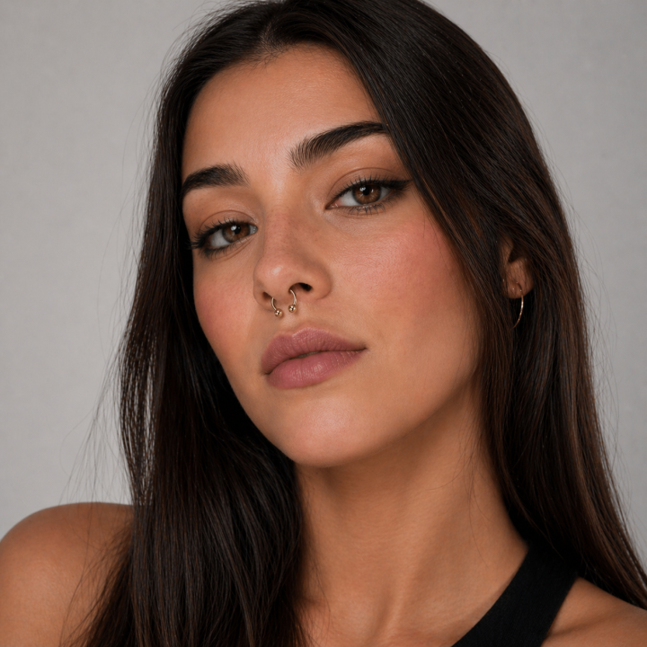 Elara | Fer à Cheval Titane ASTM F136 Doré PVD Oreille Septum