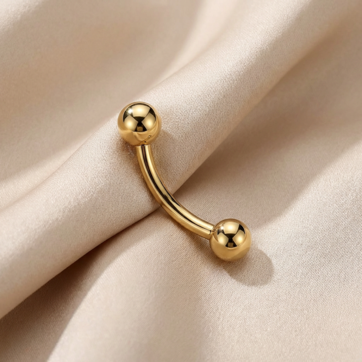 Freyja | Piercing Rook Titane ASTM F136 Doré PVD Double Bille