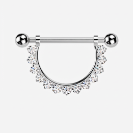 Valentina | Piercing Téton Titane ASTM F136 Zircons Pendentif Élégant