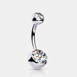 Piercing Nombril Titane ASTM F136 Zircon Élégant