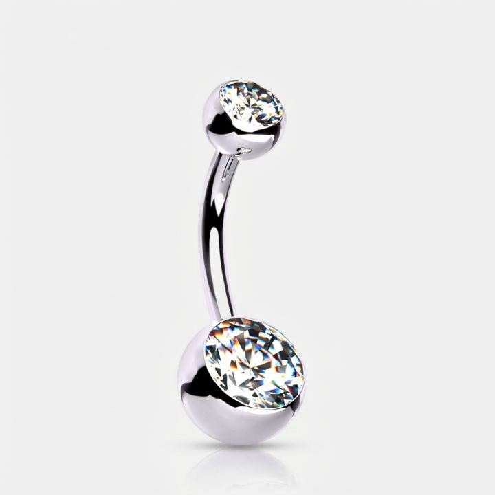 Piercing Nombril Titane ASTM F136 Zircon Élégant