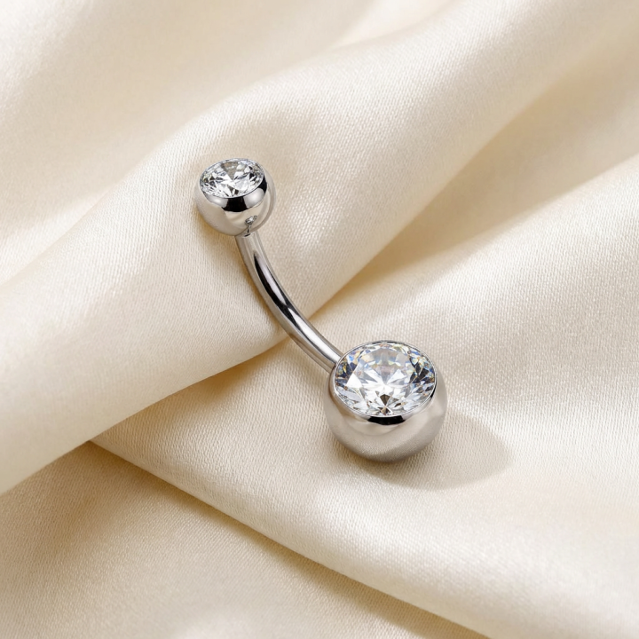 Piercing Nombril Titane ASTM F136 Zircon Élégant
