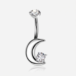 Luna | Piercing Nombril Lune Titane ASTM F136 Zircon Élégant
