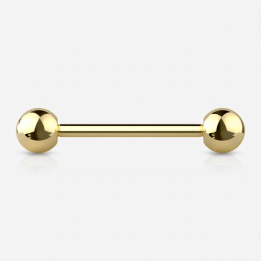 Piercing Barbell Titane ASTM F136 Doré PVD – 12 mm, 35 mm
