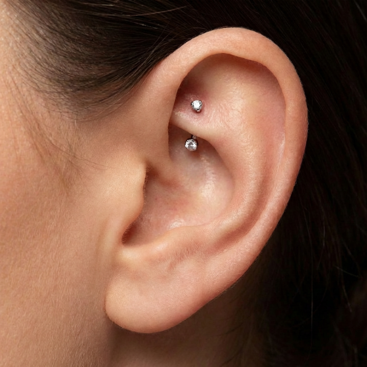 Piercing Rook Banane Titane ASTM F136 Zircons