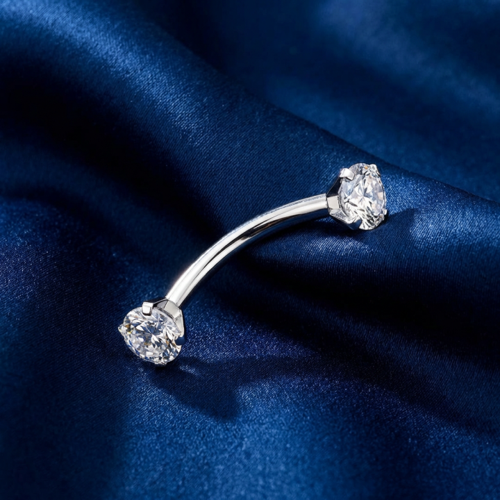 Piercing Rook Banane Titane ASTM F136 Zircons