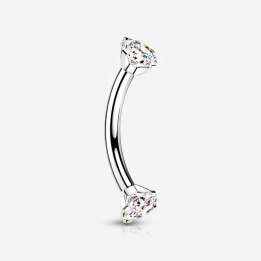 Piercing Rook Banane Titane ASTM F136 Zircons