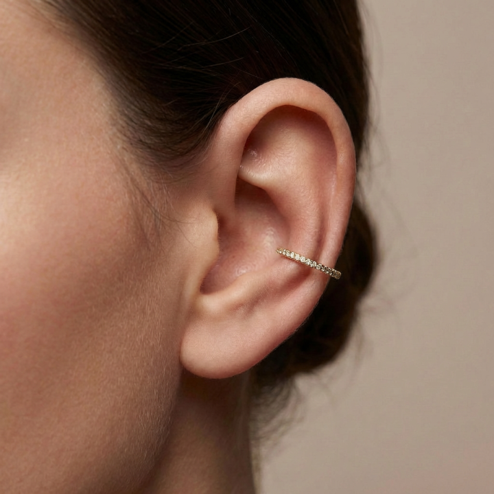 Anneau Éternité Titane ASTM F136 Doré PVD Zircons – 8, 10, 12 mm