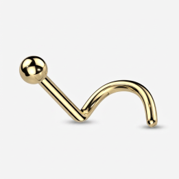 Piercing Nez Courbé Titane ASTM F136 Doré PVD