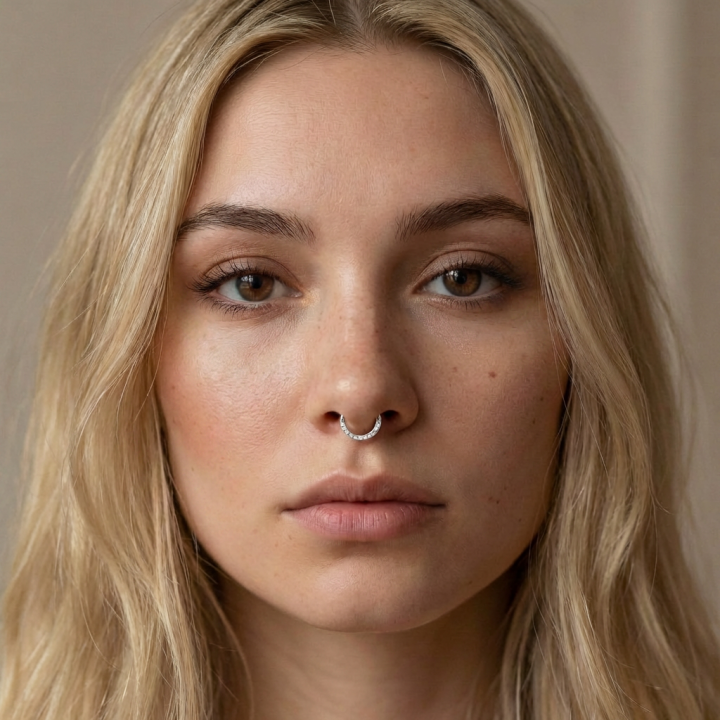 Loop | Piercing Septum Titane ASTM F136 Zircons – 8 & 10 mm