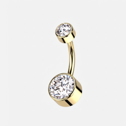Crystal | Piercing Nombril Titane ASTM F136 Doré PVD