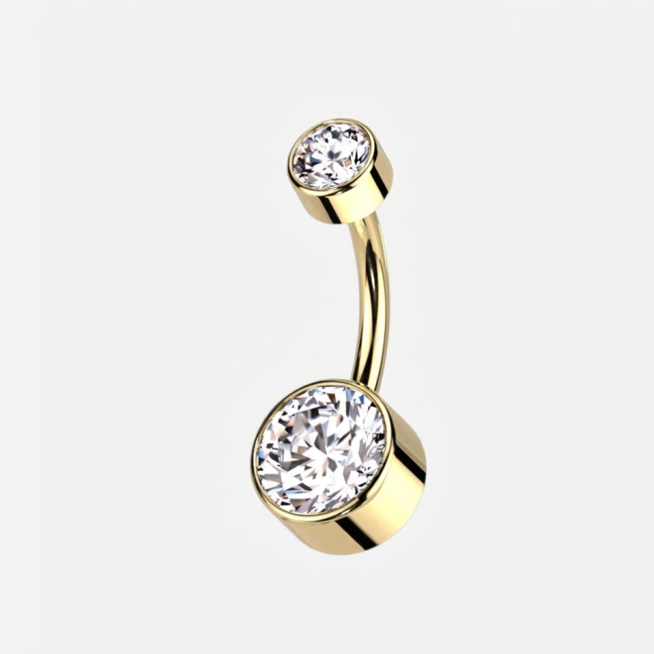 Crystal | Piercing Nombril Titane ASTM F136 Doré PVD